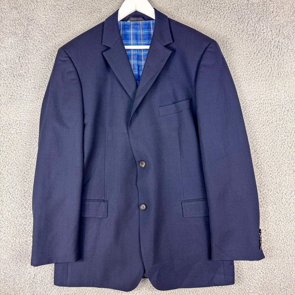 Hugo Boss Blazer Mens 44R Blue Wool Tailored by Nordstrom Sport Coat Made Turkey